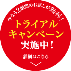 今なら2週間お試しが無料！トライアルキャンペーン実施中！　詳細はこちら